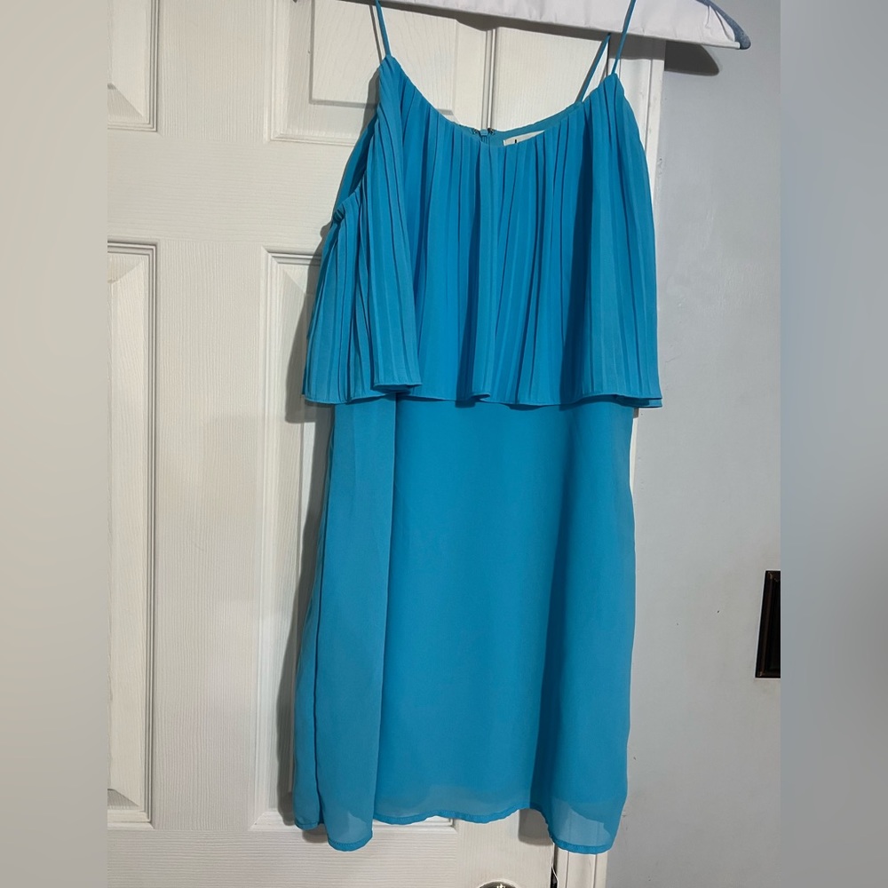 Short blue party/ wedding guest dress